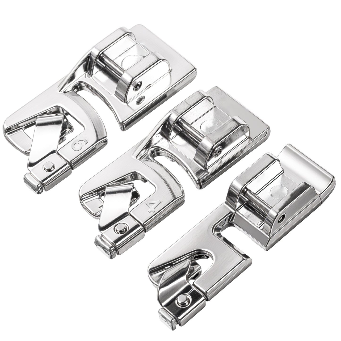 3 Pcs Rolled Hem Presser Foot Sewing Rolled Hemmer Foot Presser Foot Narrow Rolled Hem Sewing Machine Presser Foot Set Hemming Foot Kit For Sewing Wide Rolled Hem Foot Set For Household Sewing Machine