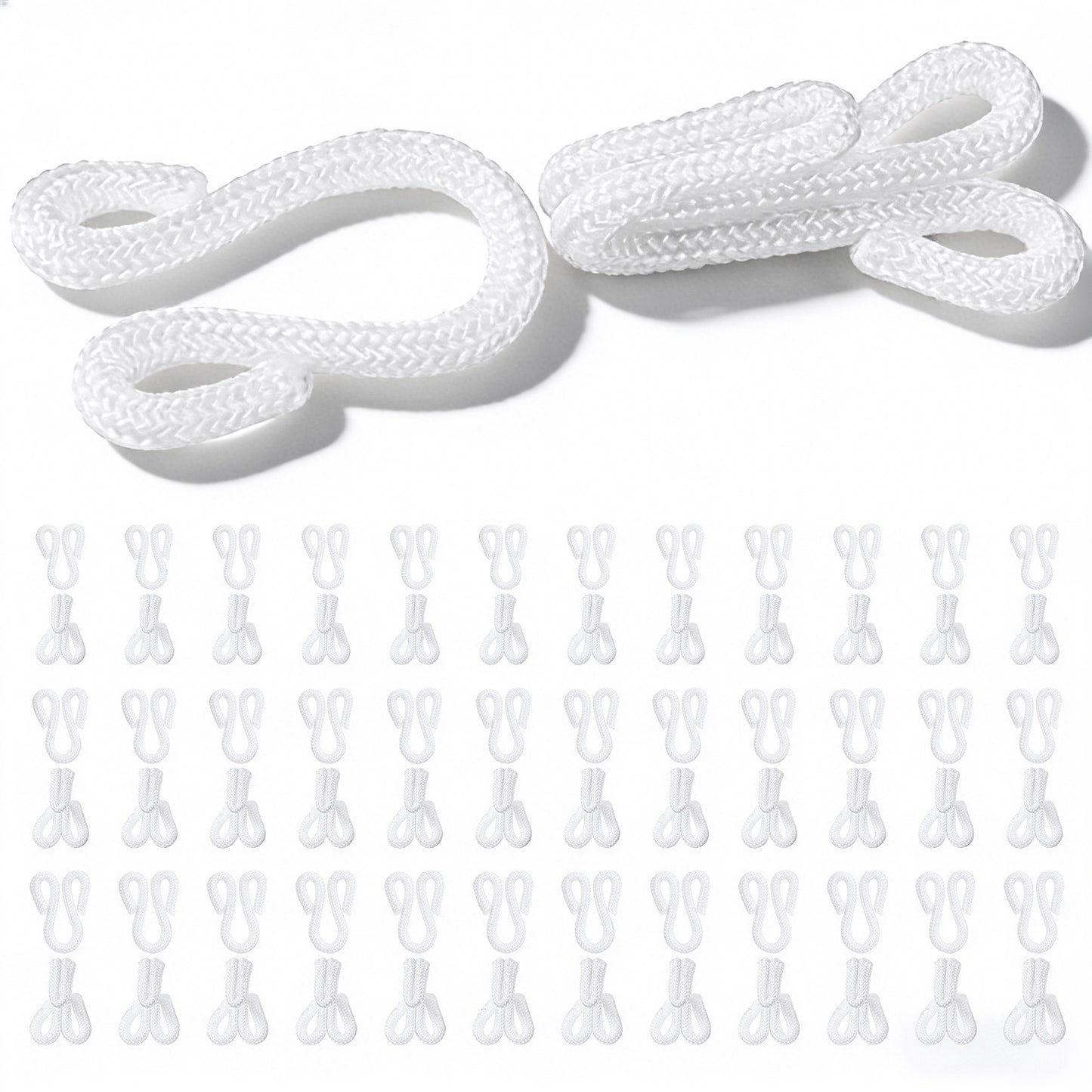 Ouligay 36 Pairs Sewing Hooks and Eyes Closure for Bra and Clothing, 2/3/3.5cm Bra Hooks Replacement, White Hook and Eye Closures for Clothing Replacement Trousers Skirts