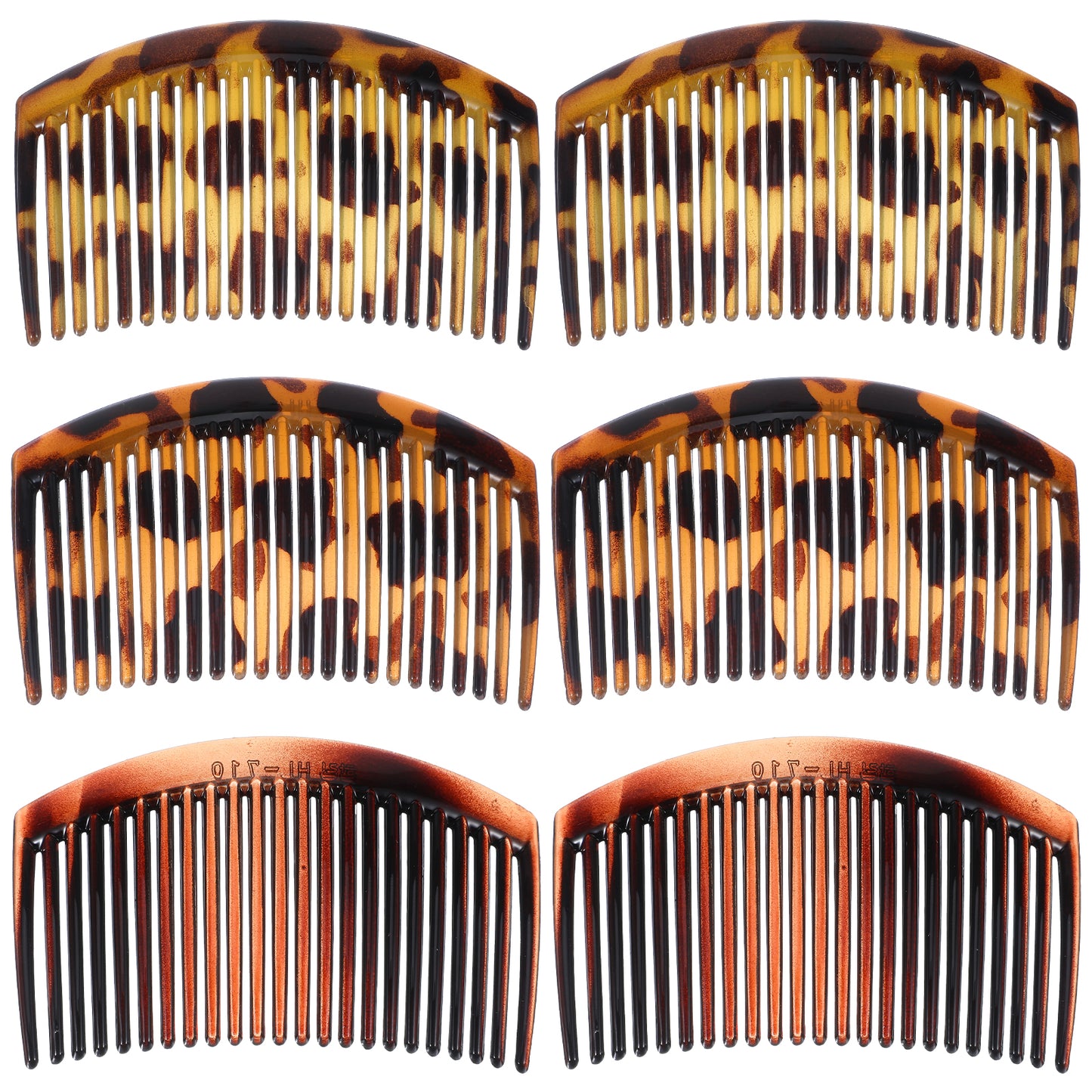 Nogeqi 6PCS Tortoise Hair Side Combs, Decorative French Hair Comb Clips for Women Girls Styling Accessories (3 Styles)