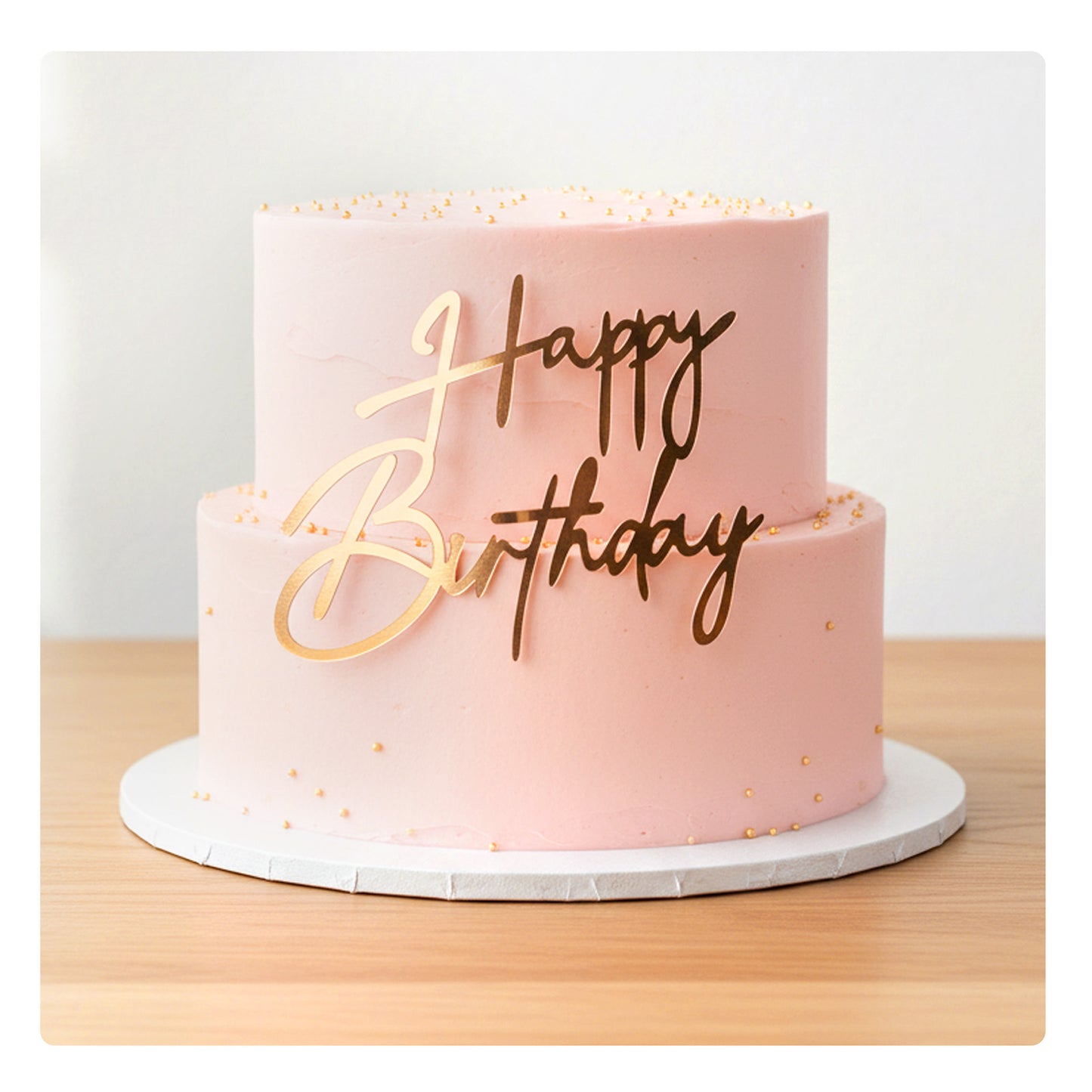 Nogeqi Gold Happy Birthday Cake Topper, Acrylic Happy Birthday Cake Decorations Sign for Party Desserts Decoration Ideas
