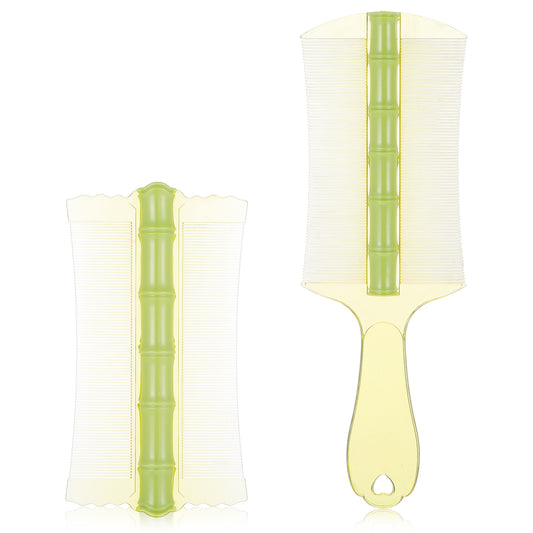 Tyqour 2Pcs Dandruff Combs Double-Sided Comb Lice Combs Anti-Static Flea Combs Fine Tooth Combs with Handle Scalp Comb For Dandruff Removal Children and Pets