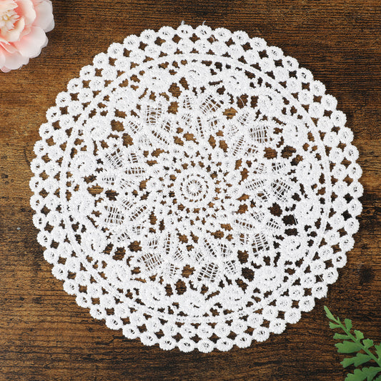 White Vintage Crochet Doilies 6 Inches Round Cotton Handmade Lace Placemats Doilies For Tables Kitchen Dining Room Party Wedding Birthday Dressers Decoration (Willowia)