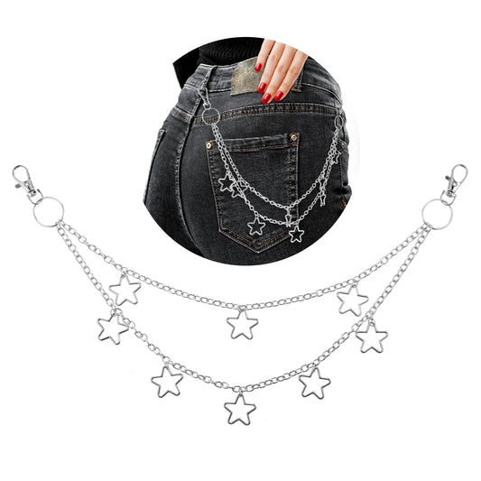 Ymapinc Pants Chain for Women Rock and Hip-Hop Style Adjustable Jeans Waist Chains, Unisex, Gothic Punk Style Layered Pocket Pants Waist Chains, Wallet Chains