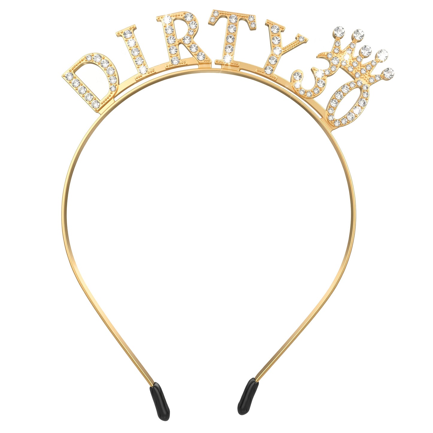 Gold Birthday Girl Headband 30th Birthday Decorations for Her Sparkling Rhinestone Crown Hair Accessories Happy Party Princess Dirty Thirty Women 30 Gifts for Women Girls