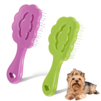 2PCS Small Dog Brushes for Grooming, Puppy Hair Brush Cloud Shape, Soft Bristle Dogs Brushes for Maltese and Small Breeds for Shih Tzus Yorkies Maltipoos (Green and Purple)