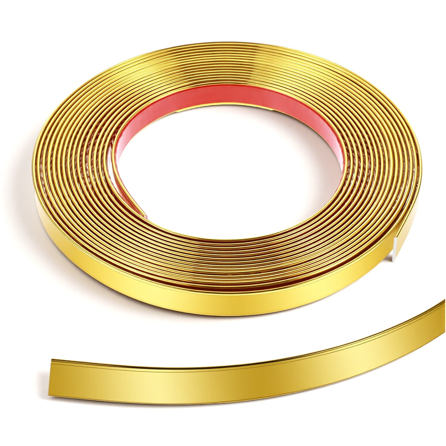 Gold Trim Peel and Stick Molding Trim Mirror Tape Border Mirror Edge Trims for Wall Frame Border Cabinet Tile Decorative (16.4 ft)