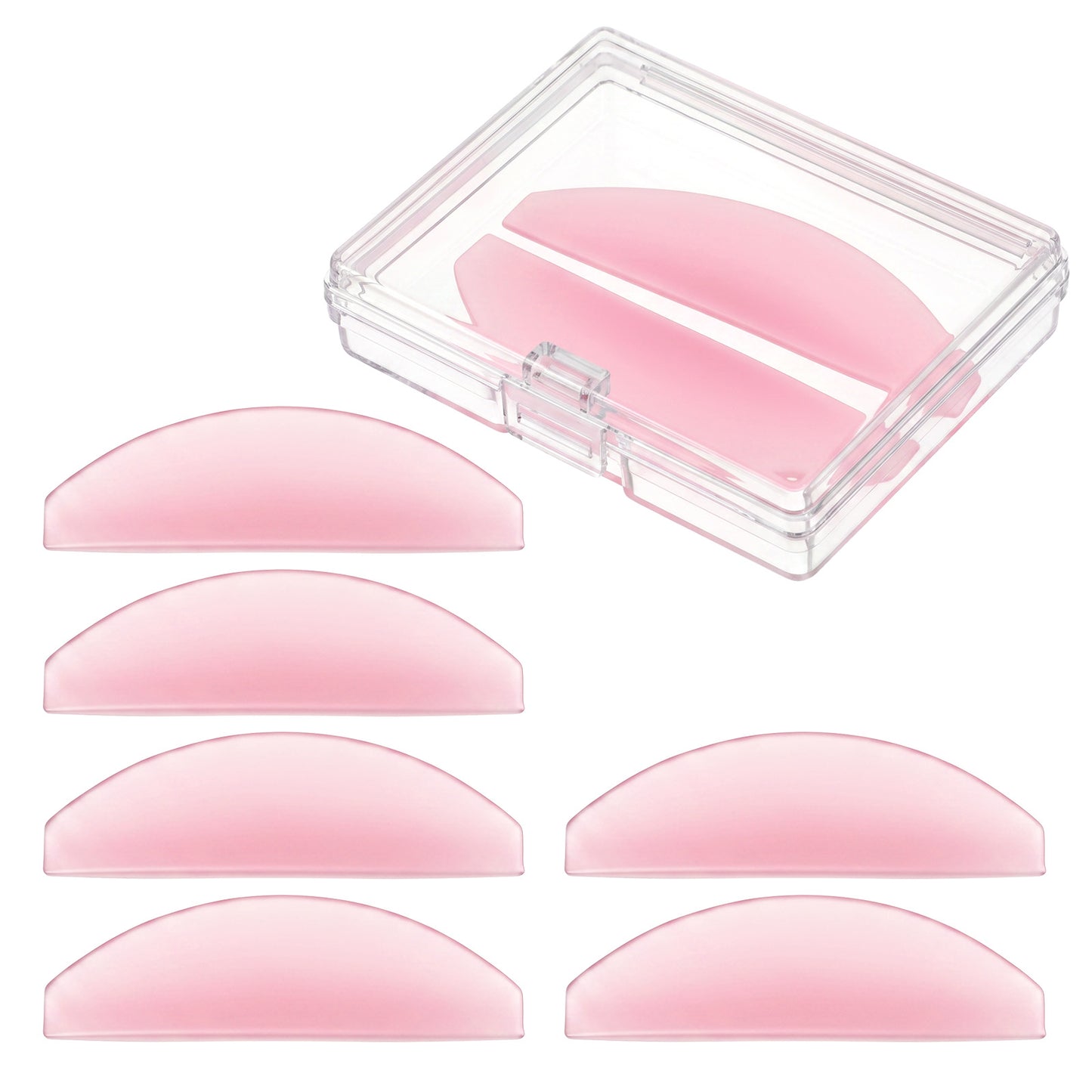 RAHHLIZS 8Pcs Lash Lift Shields Pads Flat Silicone Lash Pad Eyelash Self Sticky Lash Perm Rods Reusable Silicone Lashes Shields for Lift No Glue Needed (1.97’’×0.59’’)