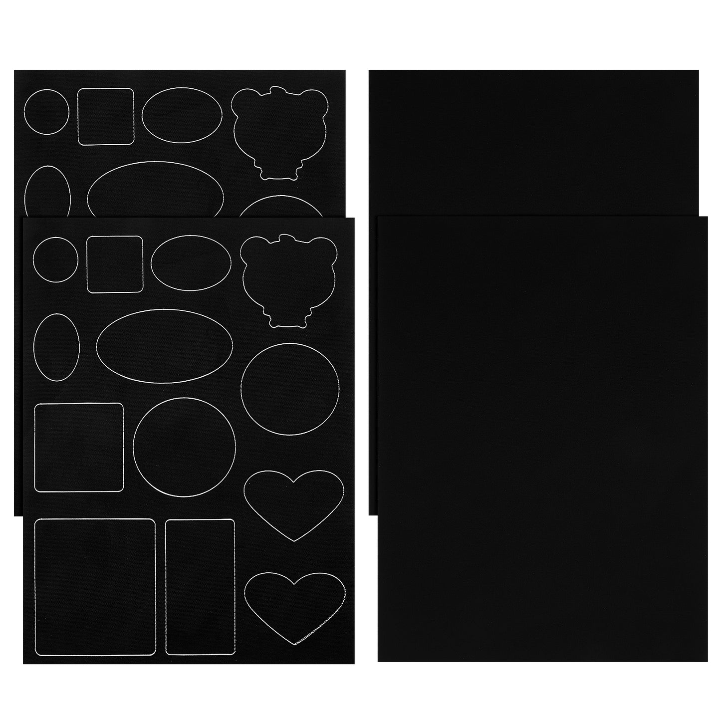 Nogeqi 4pcs Waterproof Clothes Patches for Holes Fabric Patches Self Adhesive Fabric Repair Patch for Jackets Coat Clothing Tent Sleeping Bags Ski Pants Holes Multi Sizes and Shapes(Black)