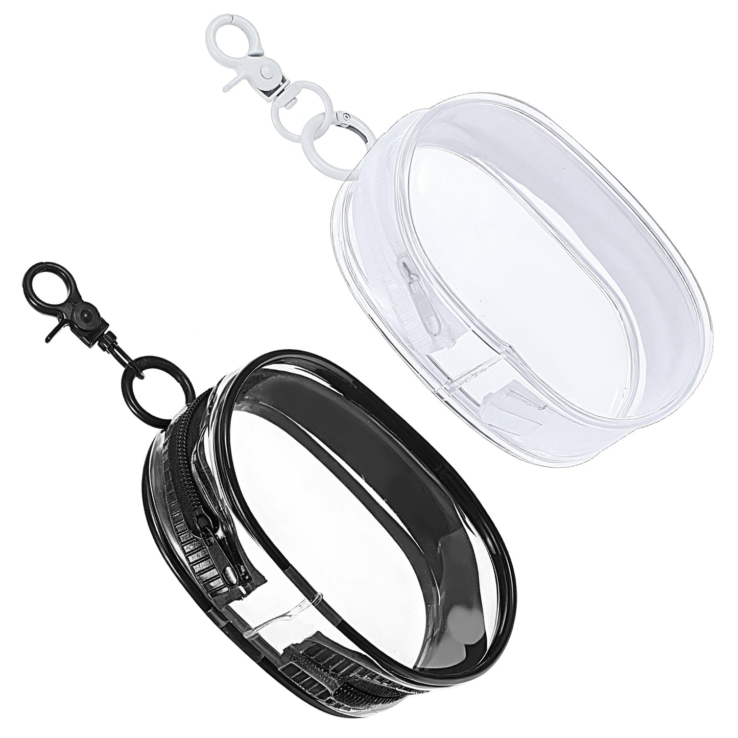 2Pcs Clear Makeup Waterproof Lipstick Bag Clear PVC Portable Small Mini Dolls Pouch Carrying Case Storage Bag Card Holder Data Cable Organizer Zipper Pouch for Women