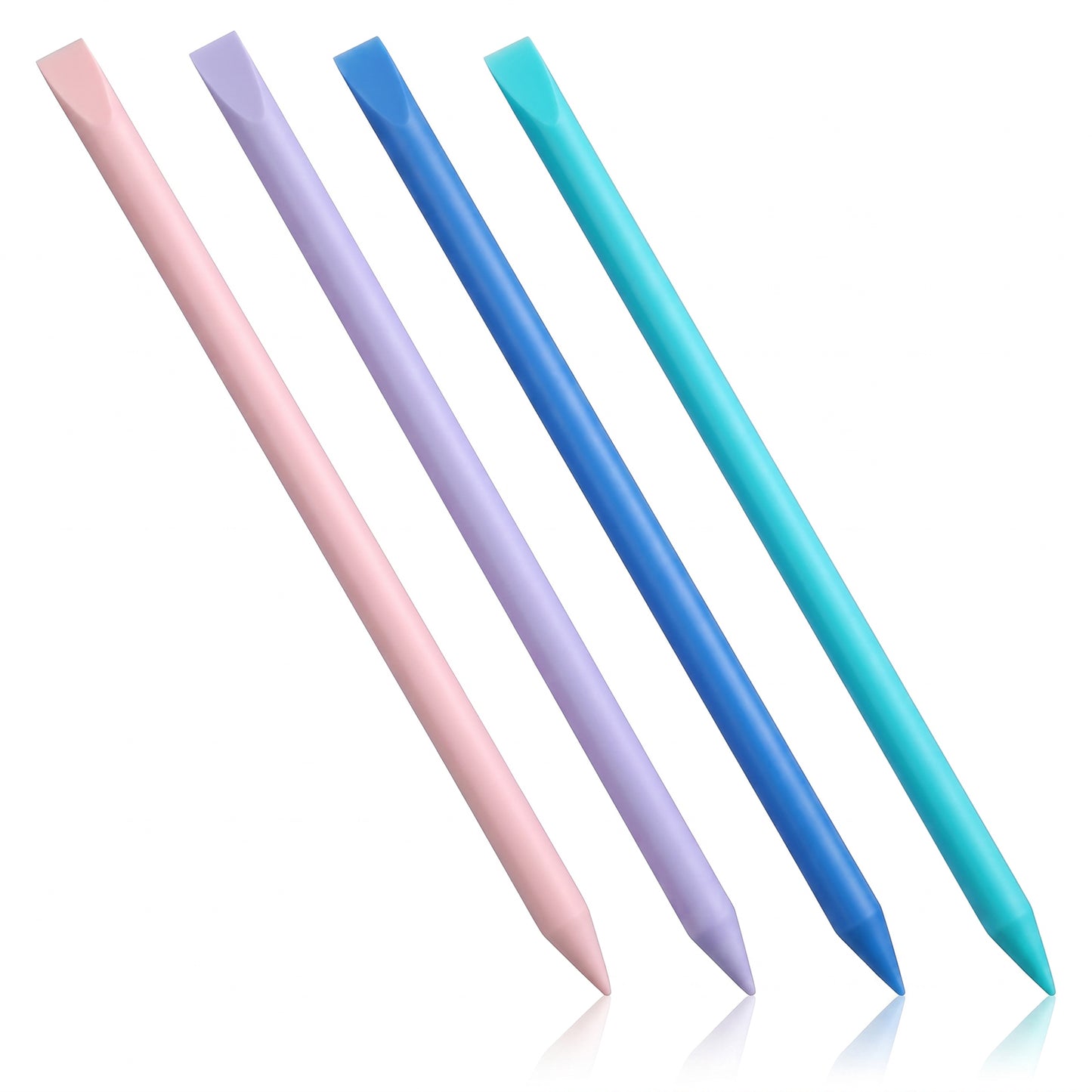 Rahhlizs 4 Pcs Silicone Stir Sticks for Paint, Reusable Silicone Stick Pointed Mixing Sticks for Epoxy Resin, Arts, Crafts, Making Glitter Tumblers Cups, Facial Mask Stirring Rods, 4 Colors