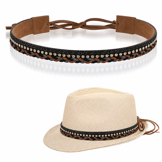 Ymapinc Western Braided Cowboy Hat Band Brown