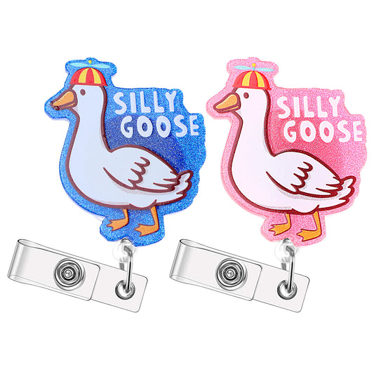 Tyqour 2pcs Funny Badge Reels Retractable for Nurses Cute Nurse Badge Holder with Alligator Clip Pink Blue Badge Reel Badge Accessories for Students, Medical Assistant Work, Nursing Name Tag Card