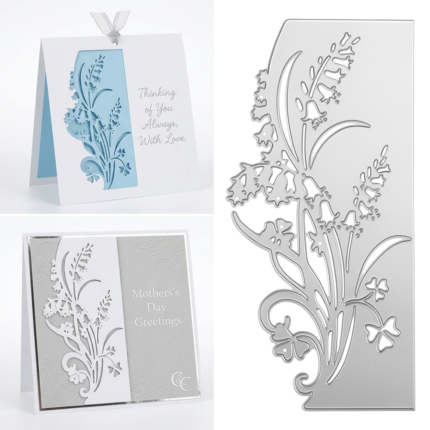 Mabor Flower Metal Die Cuts, Flower Wedding Cutting Dies for Card Making Decorative Cut Stencils for Scrapbook Lily of The Valley Cutting Dies for Cards DIY Crafts Album Embossing Scrapbooking