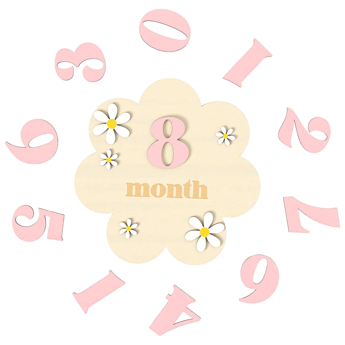 Baby Monthly Milestone Sign, 1-12 Monthly Milestone Signs, Month Signs for Baby Girl Nursery Decoration, Newborn Photography Props Babies Announcement Sign
