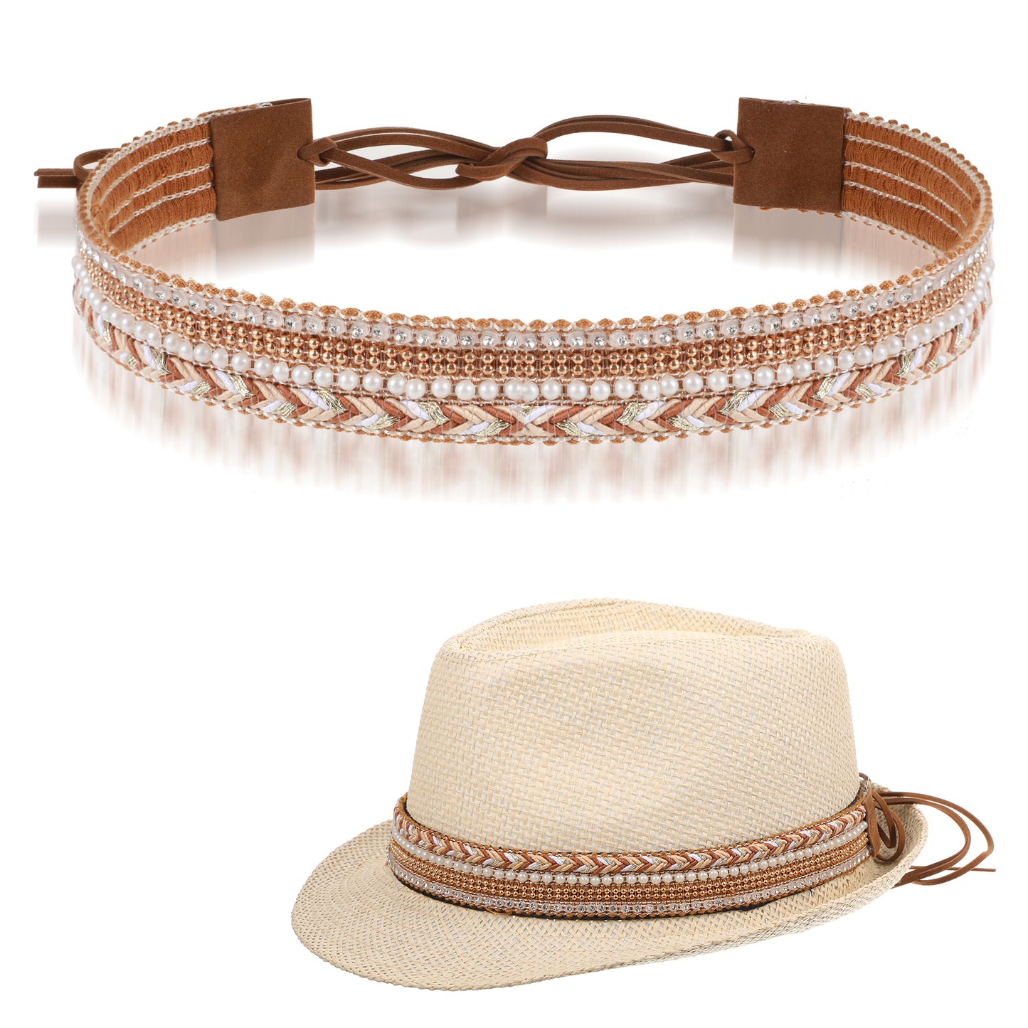 Ymapinc Western Cowboy Hat Band, Braided Hat Strap for Women, Cowboy Accessories, Cowgirl Hatband for Straw Hats Decorations Brown