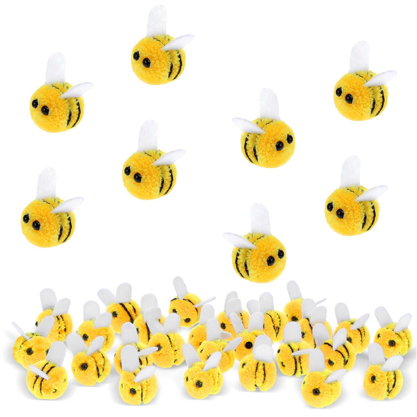 Ymapinc 28pcs Mini Wool Felt Bees,Felt Animal Fake Bee for Clothing Hat Accessories Crafts Making Home Decoration DIY Projects