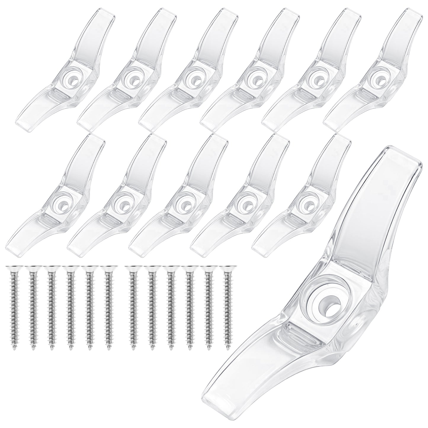 Teaaha 12 PCS Clear Window Blind Cord Cleats, Transparent Plastic Safety Cord Holders with Screws Cleats Safety Wraps for Home, Office Blinds, Curtains, Sun Shades