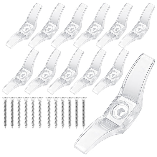 Teaaha 12 PCS Clear Window Blind Cord Cleats, Transparent Plastic Safety Cord Holders with Screws Cleats Safety Wraps for Home, Office Blinds, Curtains, Sun Shades