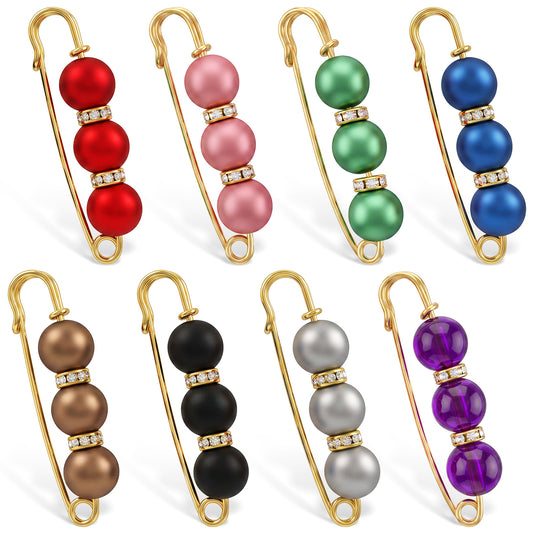 Ymapinc Safety Pins for Clothes, 8Pcs Pearl Brooch Pin Clothing Pins Decor