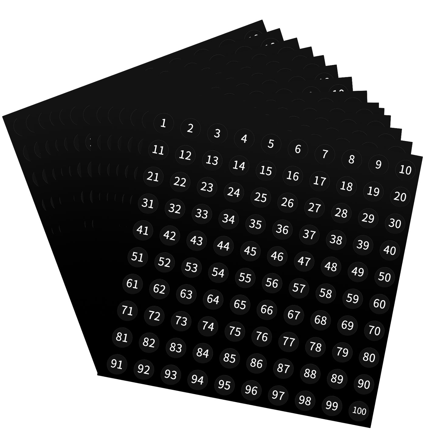 RAHHLIZS 20 Sheets 1-100 Number Stickers Small, 2000 PCS Consecutive Number Labels 0.4 Inch Round Numbered Stickers Vinyl Numbers Decals for Indoor Office Classroom Storage Inventory Locker (Black)