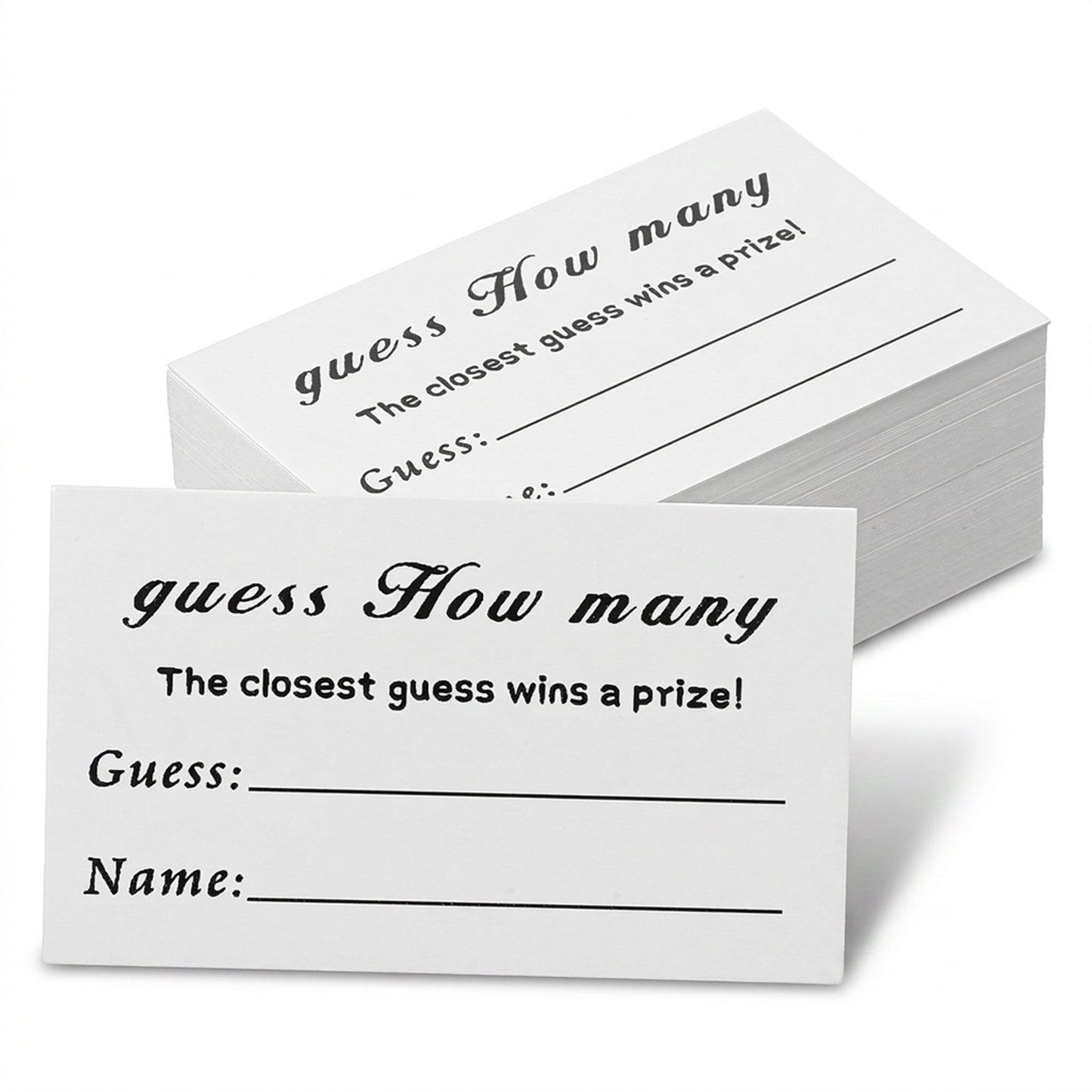 Rahhlizs 100 Pcs Guess How Many Game Cards Minimalist White Guess How Many Cards for Baby Shower Game Prizes, Bridal Wedding Activity, Birthday Party 3.5"X 2"