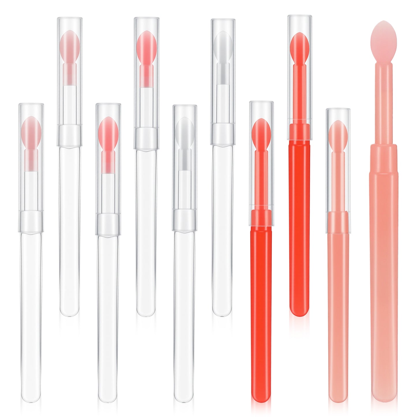 10Pcs Silicone Lip Brush,Shimmeroo Lip Mask Applicator with Caps,Reusable Lips Balm Applicator for Makeup Beauty Balm Lipstick Lips Gloss