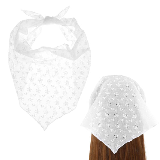 Ymapinc White Headscarf for Women's Hair, Bandana Headband Scarf for Women Hair Accessories(White 90% Cotton + 10% Polyester)