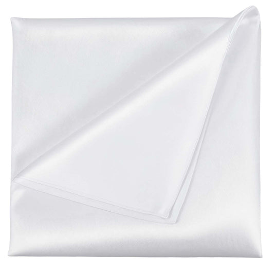 Teaaha 3 Pcs Satin Pocket Square for Men, White Pocket Squares Elegant Vegan Silk Handkerchief Set for Suits