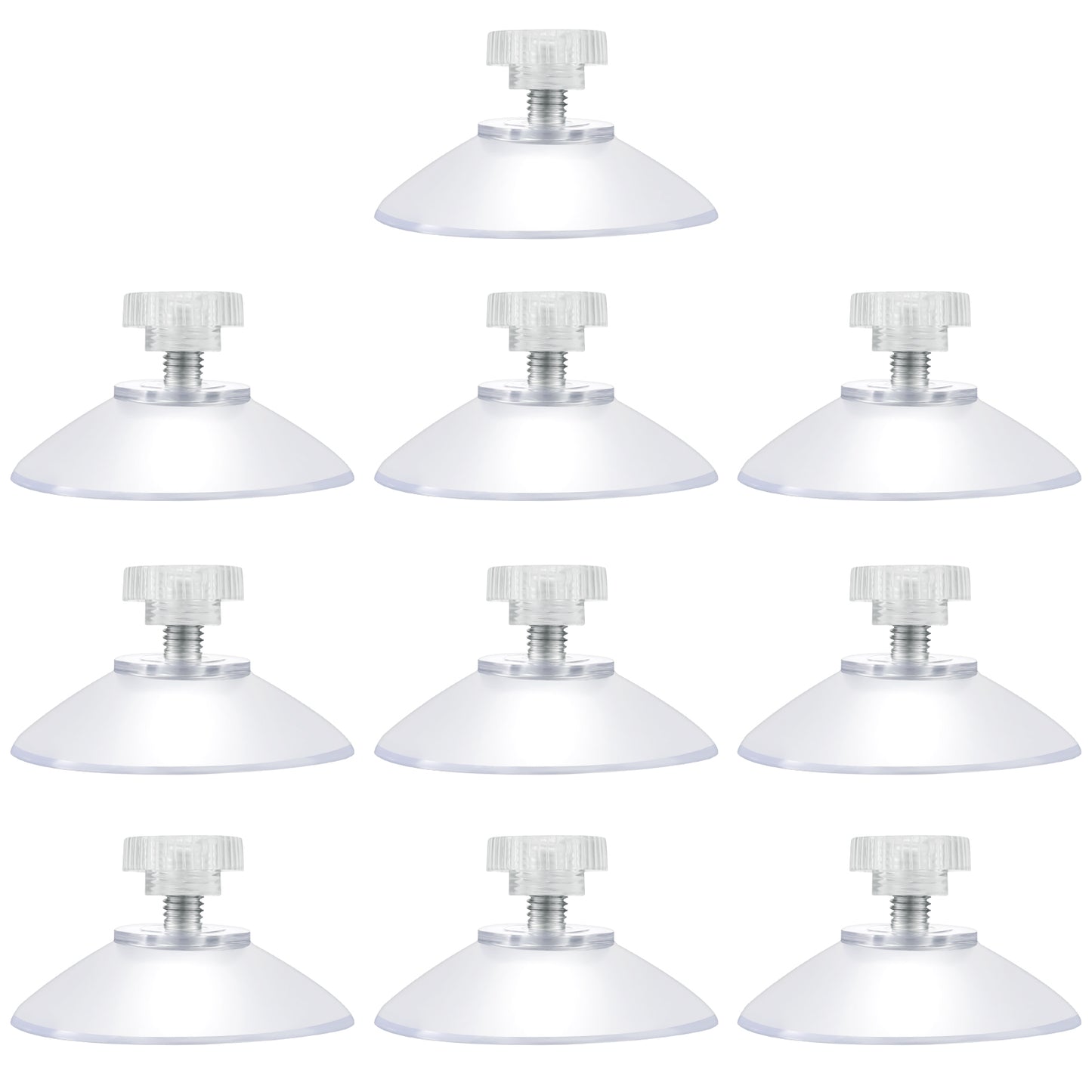 Nogeqi 10 Pcs Clear Screw Suction Cups Heavy Duty without Hook, Strong Suction Cups for Windows, 40mm Heavy Duty Suction Cups for Glass, Shower Suction Cup for Glass Bathroom Wall Window