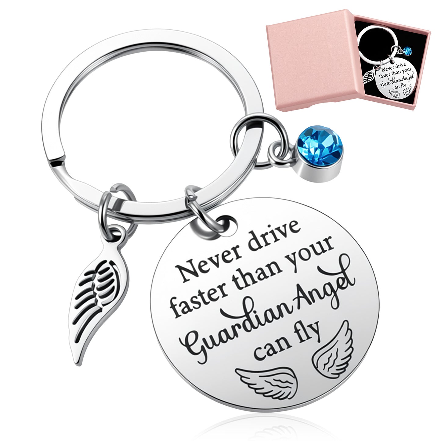 Tyqour Sweet 16 Gifts for Girls Guardian Angel Keyring New Driver Gifts 16th Birthday Gift for Girls 16 Year Old Girl Birthday Gift