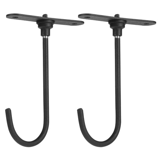 Tyqour 2Pcs Banana Hook Under Cabinet, Banana Hanger Under Cabinet, Banana Holder Under Cabinet, Under Cabinet Hook to Keep Bananas Fresh, Banana Holder for Bananas or Other Kitchen Item (Black)