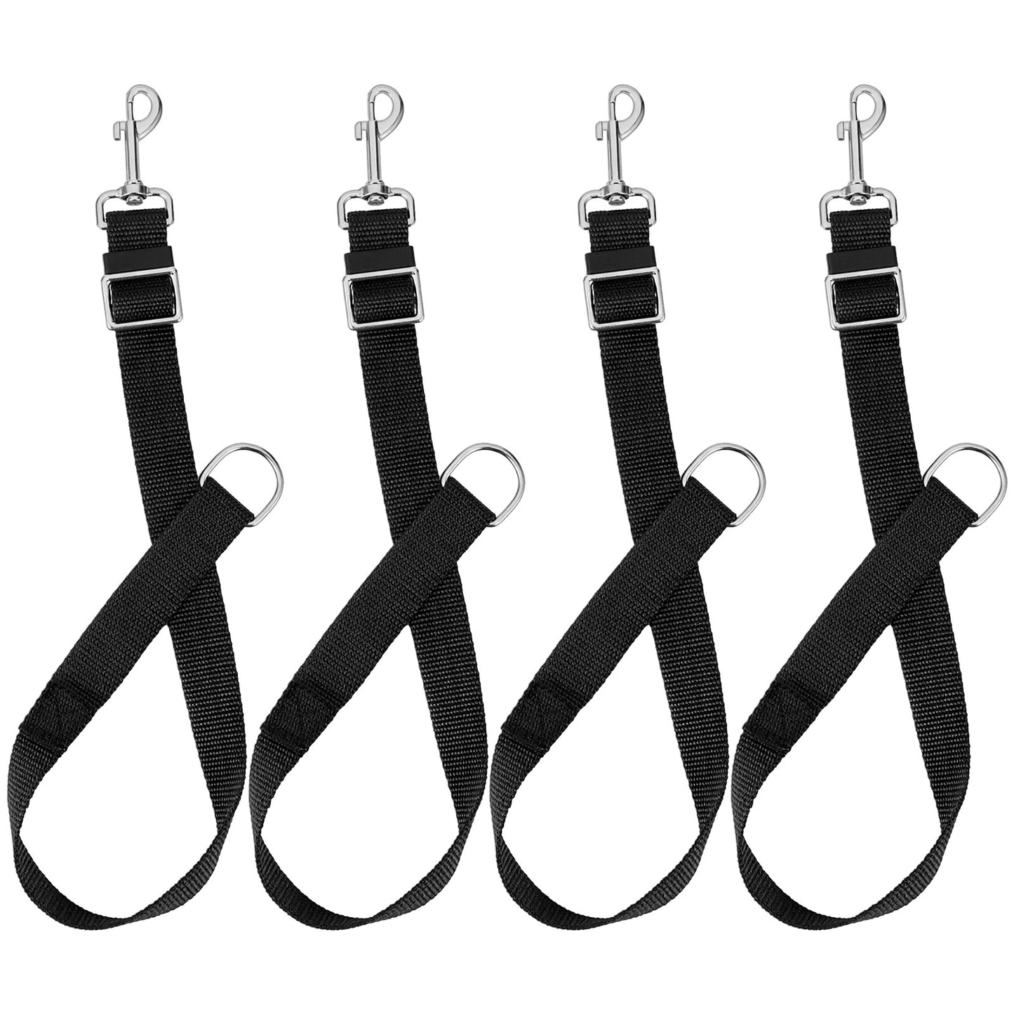 Chsoejuf 4PC Black Nylon Horse Bucket Straps Hangers Adjustable 20 to 30 in