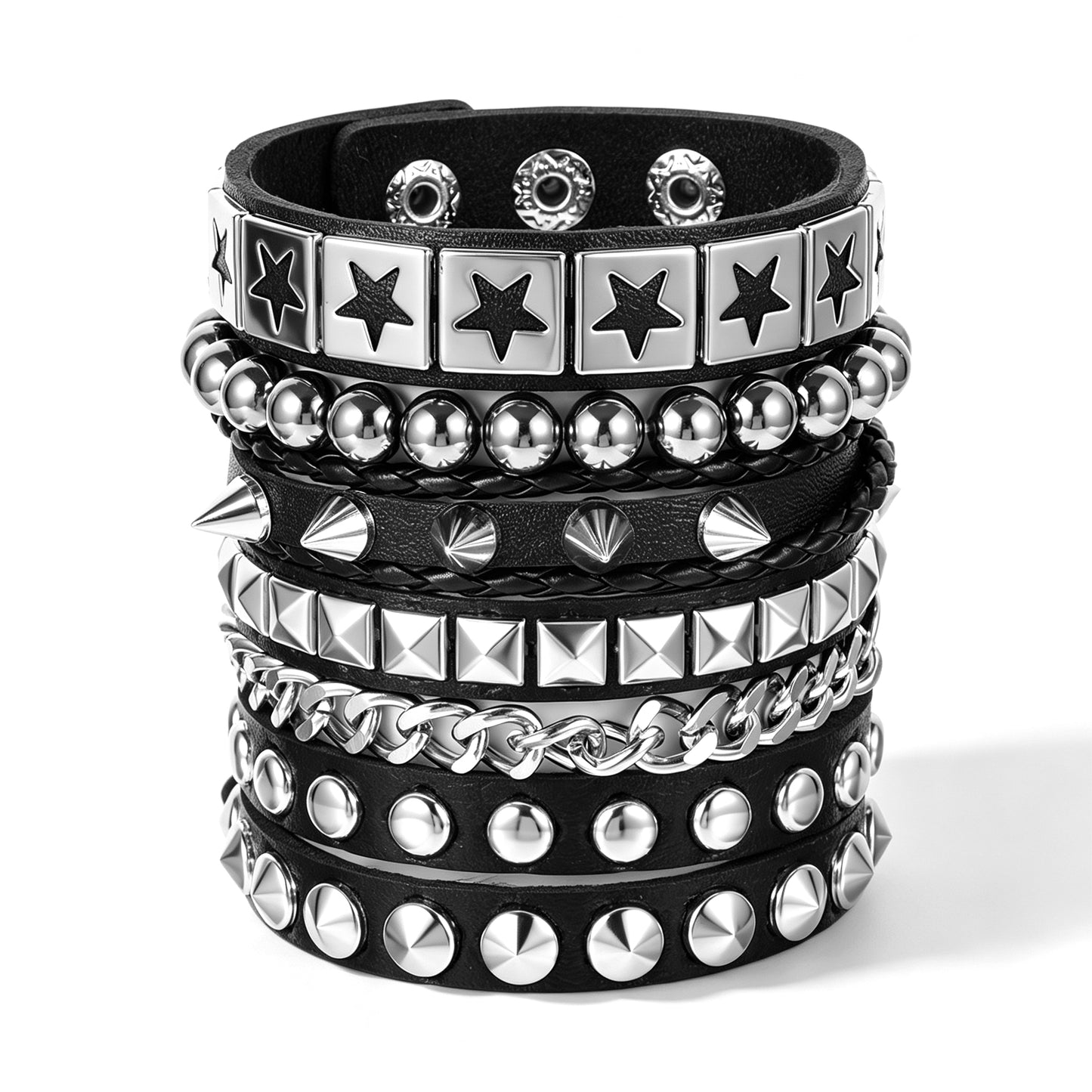 RAHHLIZS 4Pcs Studded Bracelet Punk Rock Grunge Accessories Alt Bracelets