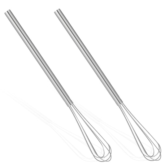 Ymapinc 2Pcs Mini Whisks for Cooking, Small Stainless Steel Whisks, Metal Whisk for Egg Blending, Whisking, Beating, Stirring, Mini Whisk for Coffee Mixer Kitchen