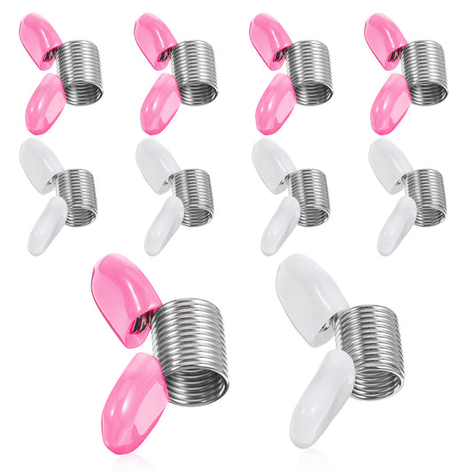 10PCS Spring Clamps Stopper for Jewelry Making, Supplies Essential Jewelry Making Tool Spring Clamps to Prevent Beads from Falling for DIY Bracelets, Necklaces, Earrings (White)