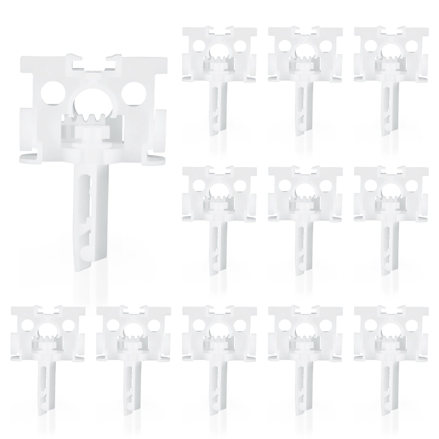 Ouligay 12 Pcs Vertical Blind Repair Carrier,Vertical Blinds Replacement Parts with Stem and Gear,Vertical Blinds Repair Kit for Vertical Blinds Curtain Accessories(White)
