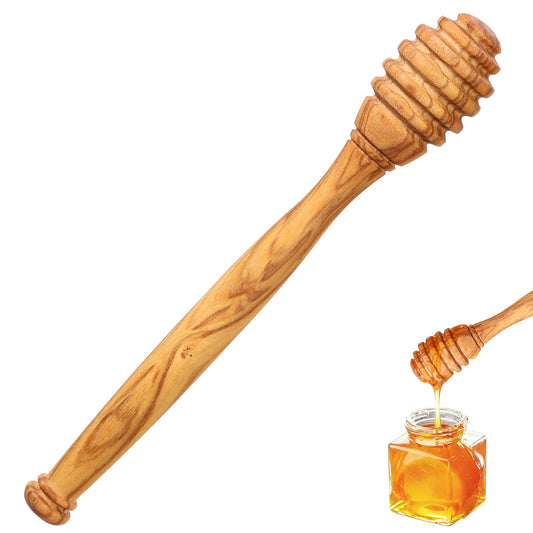 Ymapinc Olive Wood Honey Dipper, 6.3 Inch Wooden Honey Spoon Dipper for Jars, Stirrer & Wand, Small Sticks Ideal for Tea & Kitchen Use