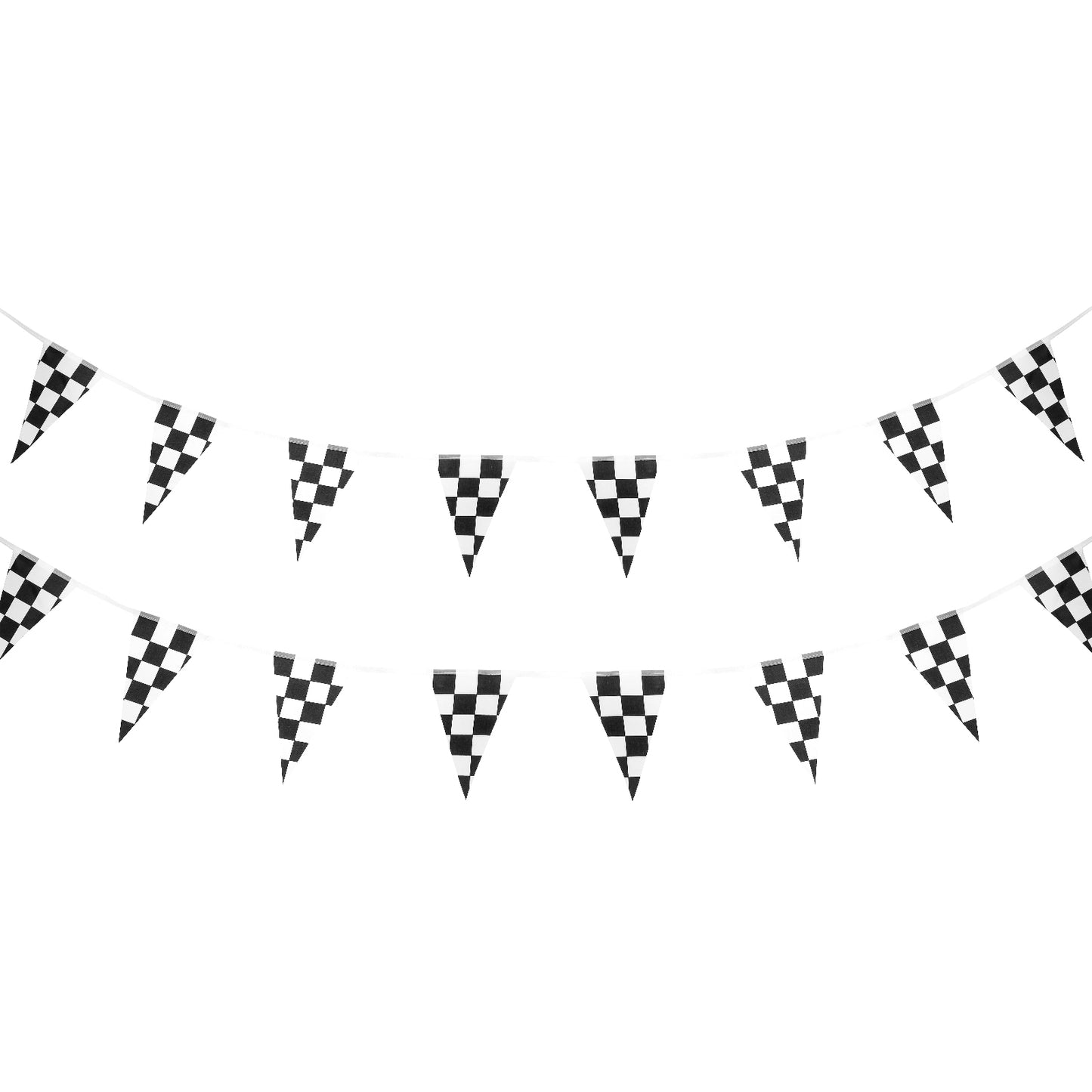 Tyqour 2pcs Black and White Checkered Flag Banner, Double Sided Checkered Banner, Hanging Pennant Banner Flags, Car Flags Party Decorations, Monster Truck Birthday Party Decorations
