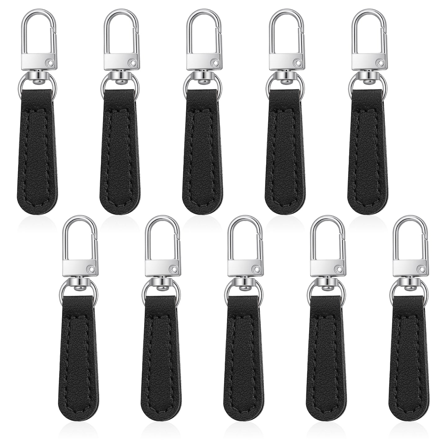 Tyqour 10PCS Leather Zipper Pull,Zipper Pulls, Replacement for Repair on Luggage, Backpacks, Jackets, Purses, Handbags, Suitcases