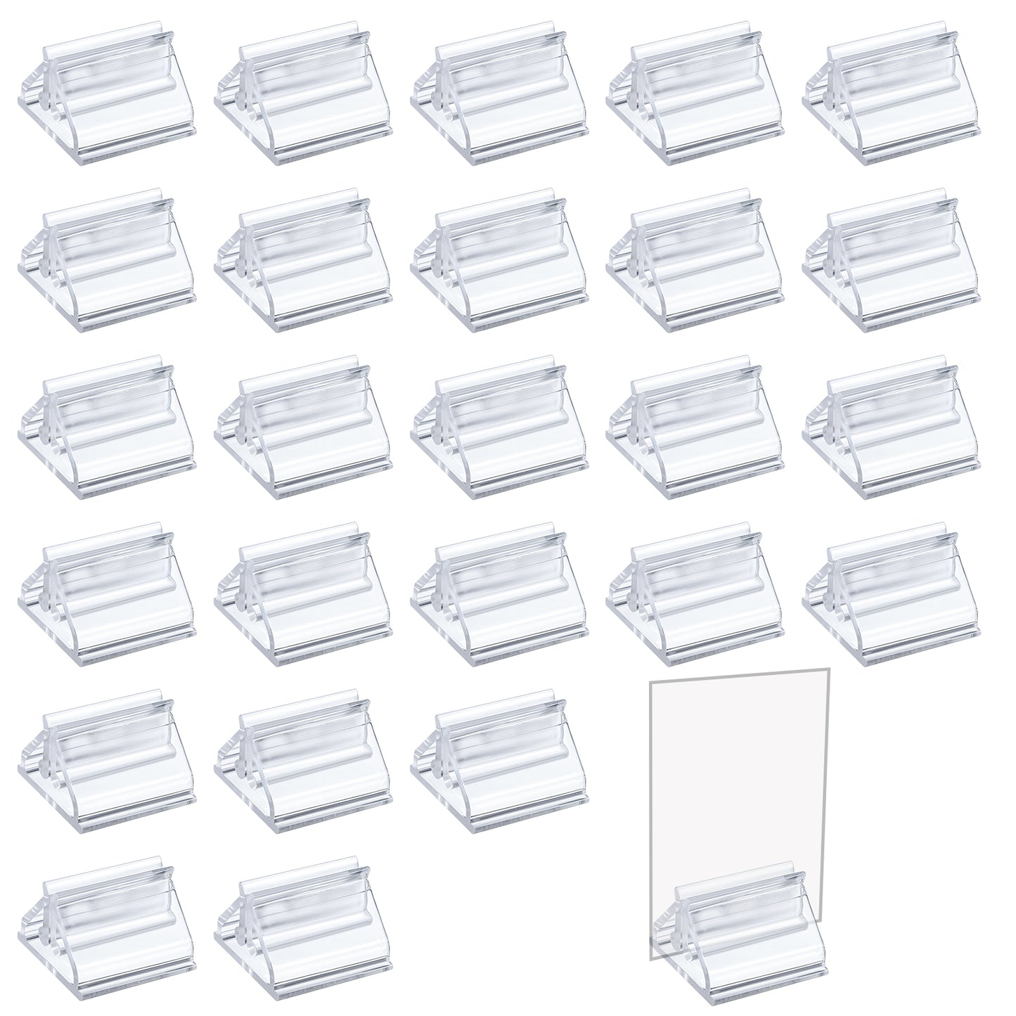 Nogeqi 24PCS Clear Acrylic Game Pieces Holder, Plastic Game Card Stands, Card Holder Display for DIY Playing Board Games Party, Memos Photos Pictures Display (Transparent)