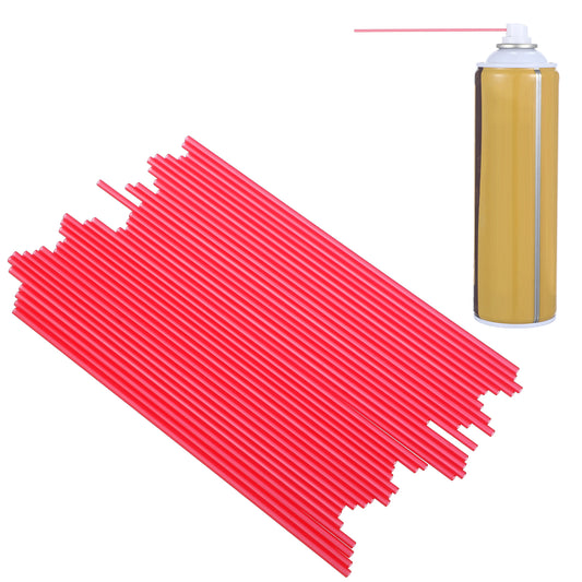 Xinjoduz 100 PCS Spray Can Straw 4.7 Inch Red Plastic Extension Straws Aerosol Spray Can Nozzle Extension Replacement Straws for Aerosol Cans for Narrow Space Paint Cleaner Lubricant Oil
