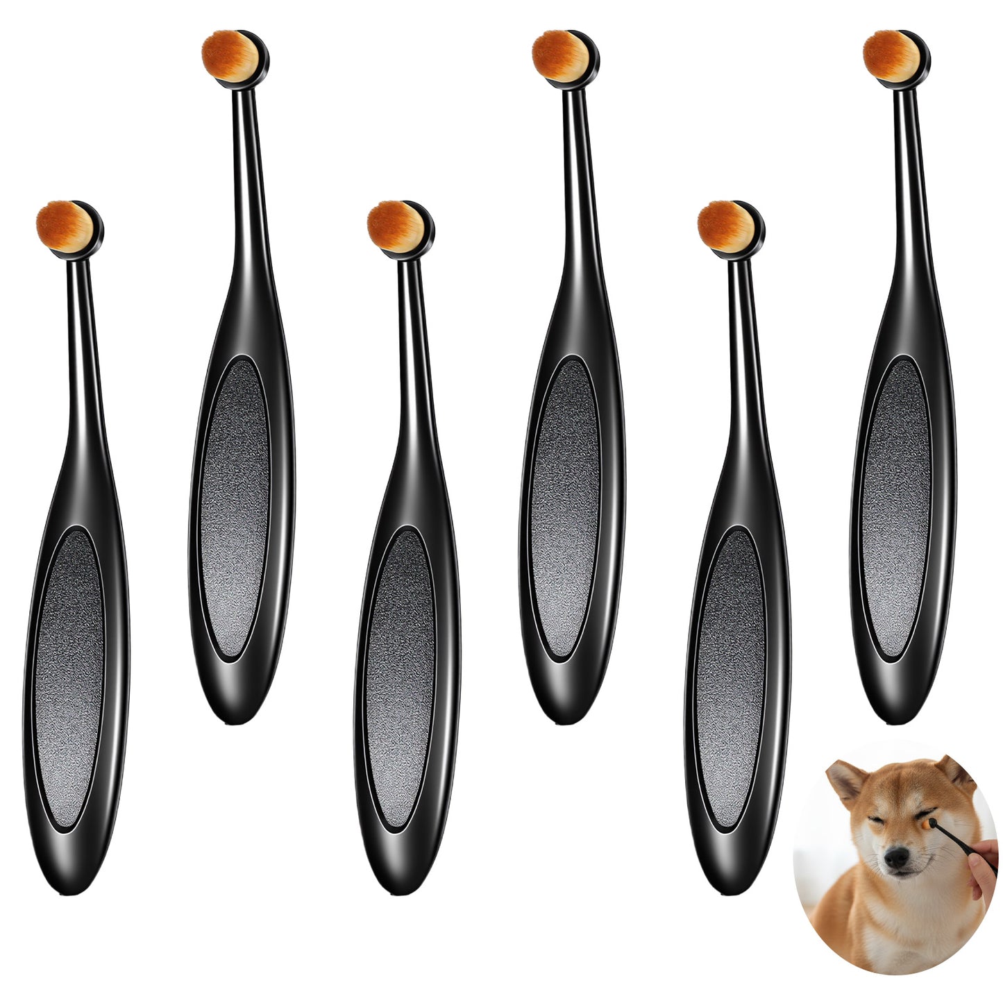 6pcs Dog Eye Comb Set, Eye Comb For Small Dogs with Washable Superfine Fiber Long Tapered Bristles for Dogs, Cats, Small Pet Tear Stain Remover