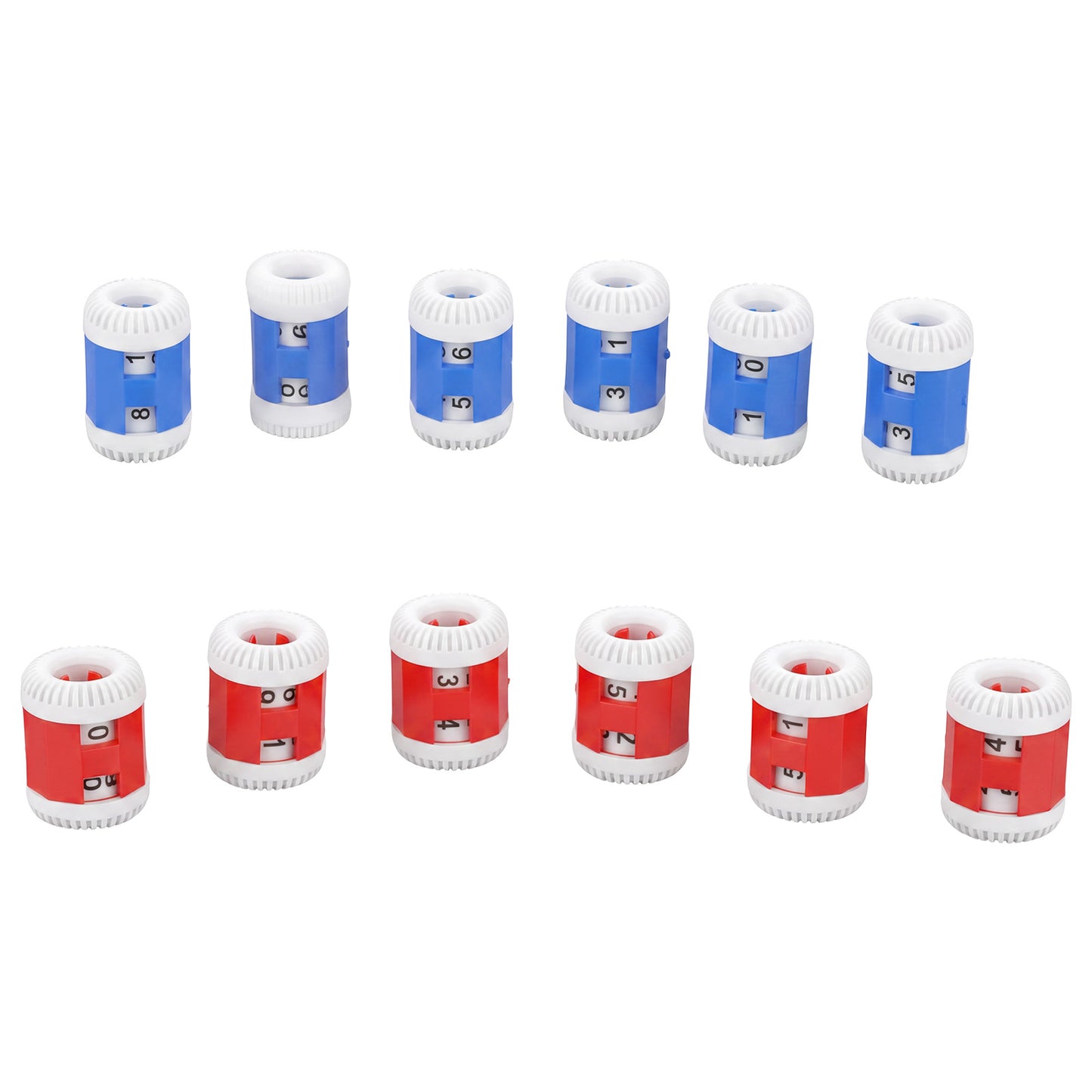 Sorcristy 12 Pcs Knitting Stitch Counter, 2 Sizes Plastic Row Counter