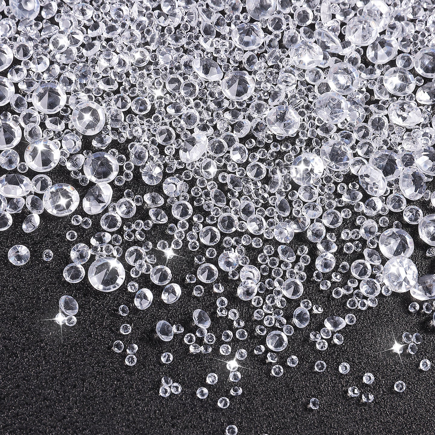 4000 Pcs Clear Diamonds Confetti Wedding Crystal Scatter Acrylic Gem Bling Rhinestone Vase Filling, for Table Center, Wedding, Birthday, Party, Bridal Shower Decoration Vase Beads (3 Sizes)