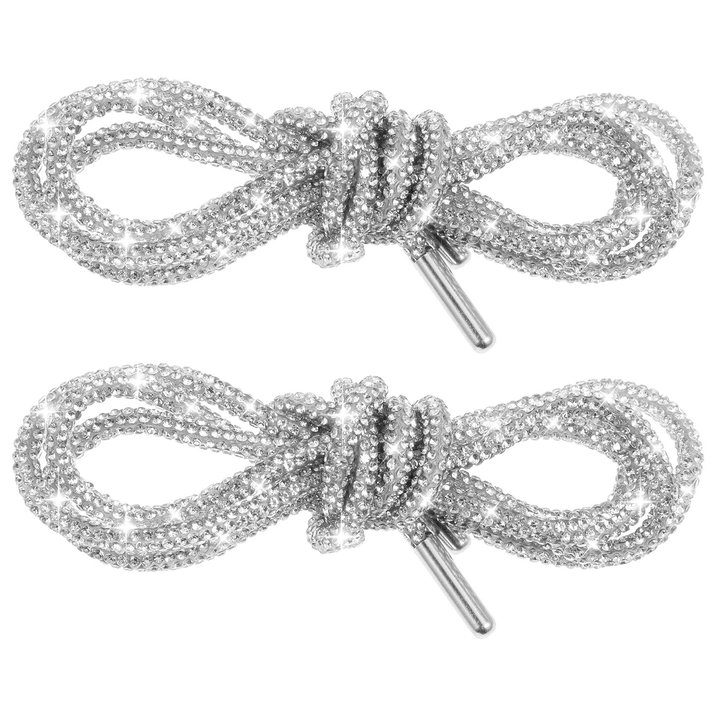 4 Pcs Pink Shoe Laces Rhinestone Shoe Laces Glitter Rope Laces Crystal Glitter Rope Bling Hoodie String Drawstring Cords Replacement Shiny Crystal Drawstring Shoe Laces For Sweatpants Sneakers(white)