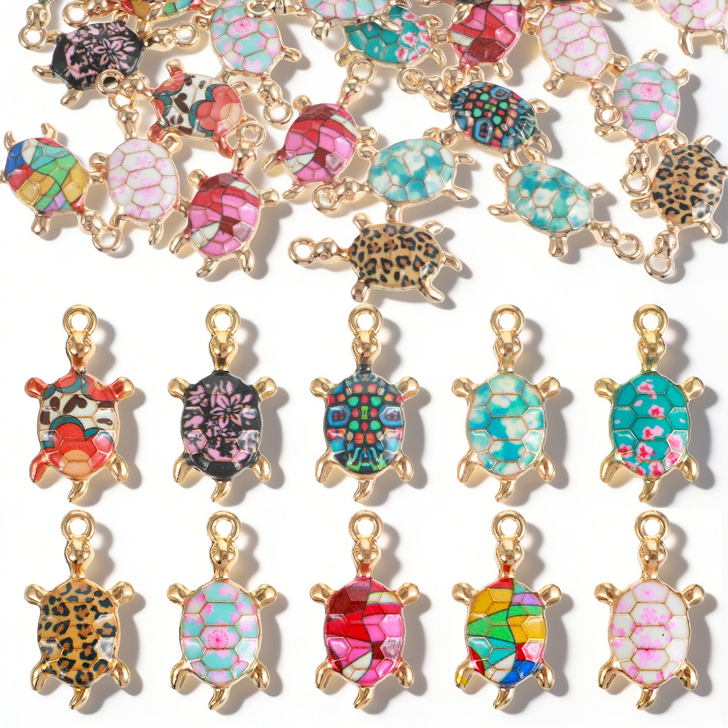 Shimmeroo 30pcs Charms for Jewelry Making, Ocean Themed Turtle Summer Sea Charms for Crafts DIY, Handmade Gift for Necklace Earrings Bracelet