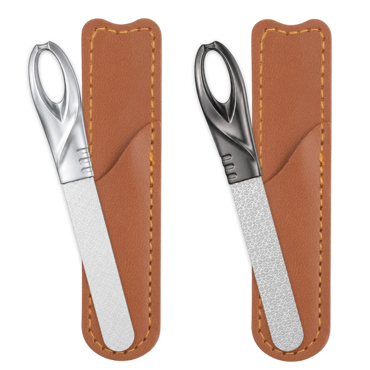 Chsoejuf 2PCS 4" Metal Finger Nail Files Travel Professional Double Sided