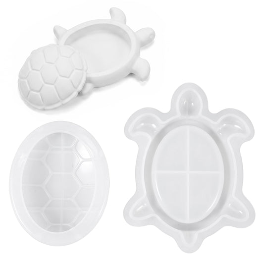 Ymapinc Silicone Moulds for Resin Turtles, 3D Large Turtle Box Epoxy & UV Resin Moulds for Crafting, Animal Silicone Mould for Jewelry Organizer & Home Decor Making