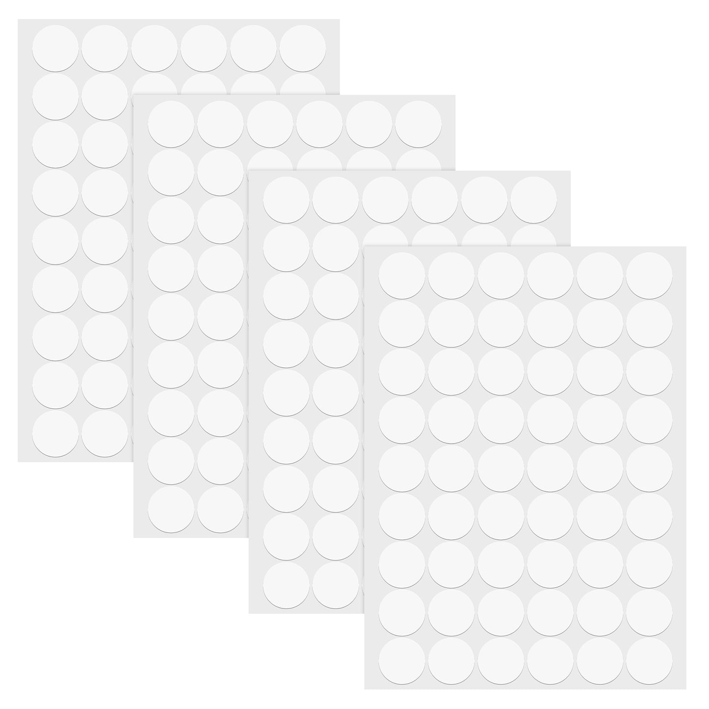 Mabor 216 Pcs Screw Hole Cover Stickers, 0.83 Inch Self-Adhesive White Screw Covers for Furniture Cabinets Tables, 4 Sheets