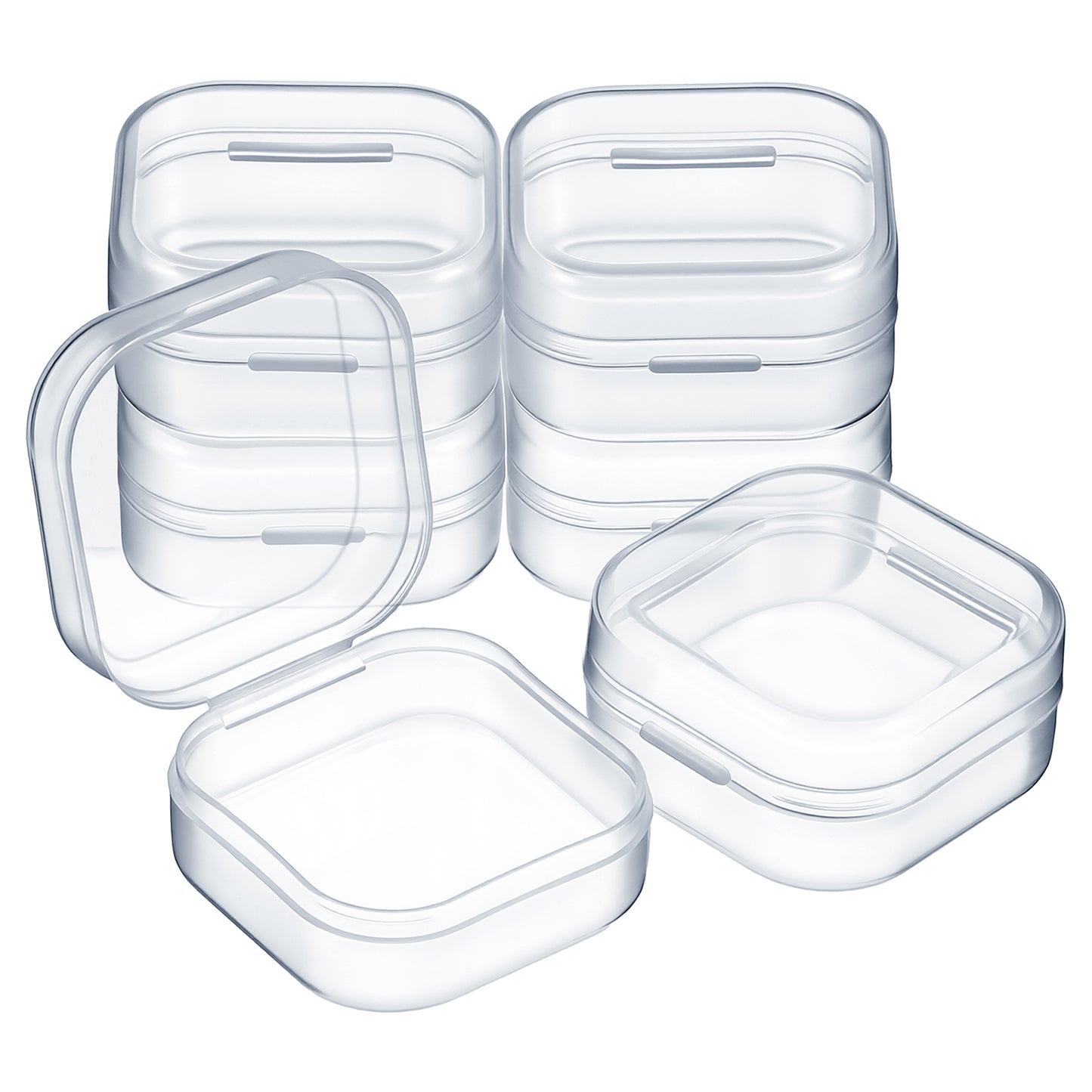6 Pack Mini Plastic Clear Beads Storage Containers Box Small Plastic Storage Boxes With Lids Thicken Mini Jewelry Storage Cases For Jewelry Crafts Ear Plug Holder And More (1.38 X 1.38 X 0.71 Inches)